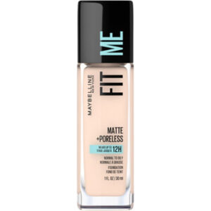 Maybelline Fit Me Matte  Poreless Liquid Foundation Makeup Fair Porcelain - 1 Fl. Oz.