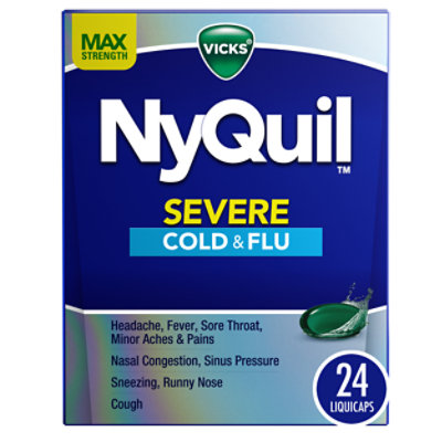 Vicks NyQuil SEVERE Cold & Flu LiquiCap Medicine - 24 Count