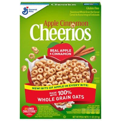Cheerios Cereal Whole Grain Oats Apple Cinnamon Box - 11 Oz