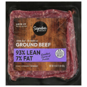 Signature Farms Ground Beef 93% Lean 7% Fat Prepacked - 1 Lb