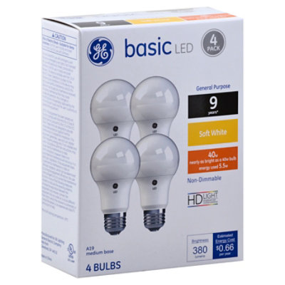 GE 40w Eq Basic Sw - 4 Count