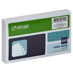 Top Flight Index Cards Unruled 3 Inch x 5 Inch - 100 Count