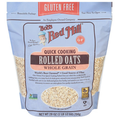 Bobs Red Mill Rolled Oats Gluten Free Quick Cooking - 28 Oz