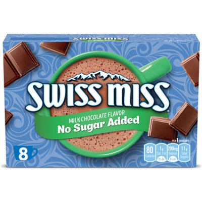 Swiss Miss No Sugar Added Milk Chocolate Flavored Hot Cocoa Mix - 8-.73 Oz