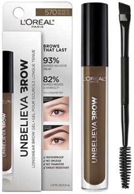 L'Oreal Paris Unbelieva-Brow Longwear Waterproof Tinted Brow Gel Brunette - 0.15 Fl. Oz.