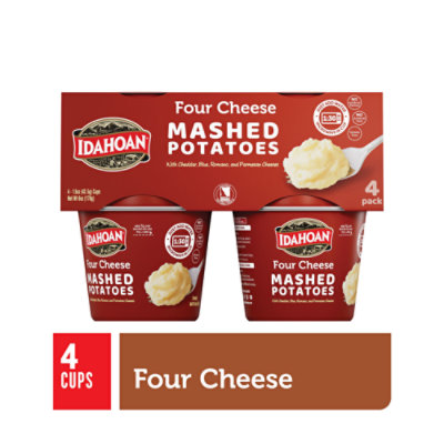 Idahoan Four Cheese Mashed Potatoes Cups - 4-1.5 Oz