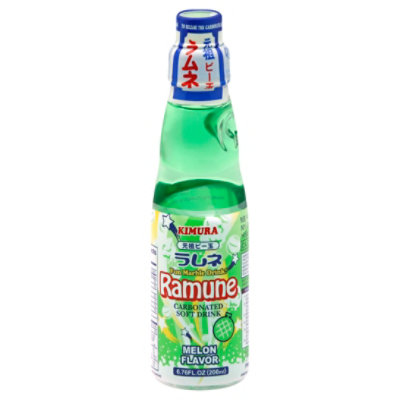 Kimura Ramune Soft Drink Carbonated Melon - 6.76 Fl. Oz.
