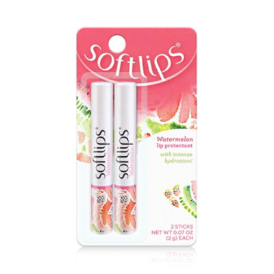 Softlips Lip Balm Watermelon Flavored - 2 - 0.07 Oz