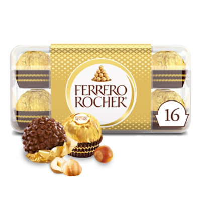 Ferrero Rocher Premium Milk Chocolate Hazelnut Chocolates - 16 Count