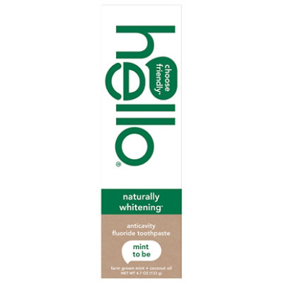 Hello Natural Whitening Fluoride Toothpaste - 4.7 Oz