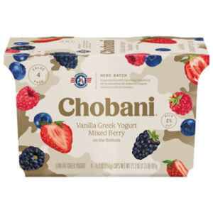 Chobani Low-Fat Vanilla Mixed Berry On The Bottom Greek Yogurt - 4-5.3 Oz