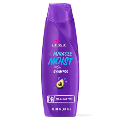 Aussie Miracle Moist Paraben Free Shampoo with Avocado & Jojoba Oil - 12.1 Fl. Oz.