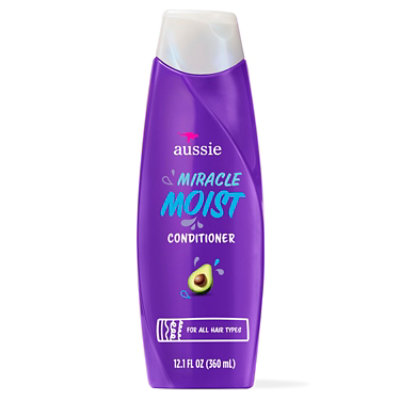 Aussie Miracle Moist Paraben Free Conditioner w/ Avocado & Jojoba Oil for Dry Hair - 12.1 Fl. Oz.