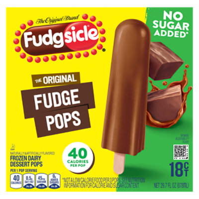 Popsicle Fudgsicle Frozen Dessert No Sugar Added The Original Fudge Pops 18 Count - 21.6 Fl. Oz.