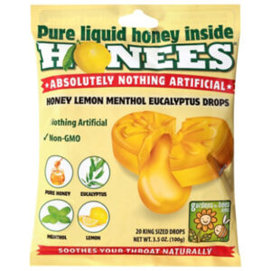 Honees Cough Drops Honey Lemon Menthol - 20 Count