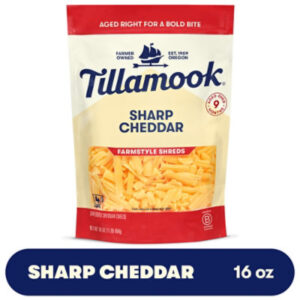 Tillamook Farmstyle Thick Cut Sharp Cheddar Shredded Cheese - 1 Lb