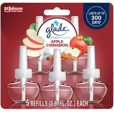 Glade Plugins Apple Cinnamon Scented Oil Air Freshener Refill 5 Count - 0.67 Oz