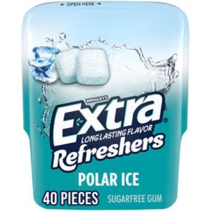 Extra Refreshers Sugar Free Chewing Gum Polar Ice - 40 Count