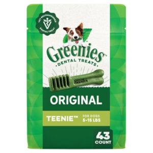 Greenies Original Teenie Natural Dog Dental Care Chews Oral Health Dog Treats 43 Count - 12 Oz