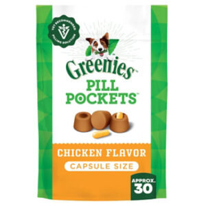 Greenies Pill Pockets Chicken Flavor Capsule Size Natural Soft Dog Treats 30 Count - 7.9 Oz