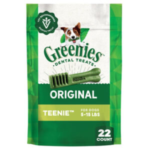 Greenies Original Teenie Natural Dog Dental Care Chews Oral Health Dog Treats 22 Count - 6 Oz