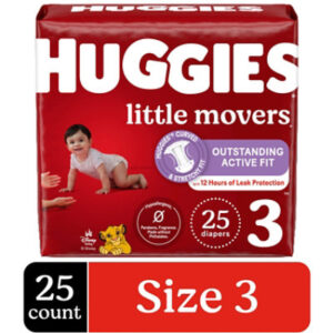 Huggies Little Movers Baby Diapers Size 3 (16-28 lbs) - 25 Count
