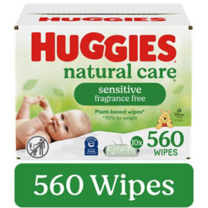 Huggies Natural Care Sensitive Unscented Baby Wipes Flip-Top Packs 560 Wipes Total - 10 Count