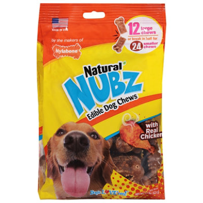 Nylabone Nubz Dog Chews Edible Chicken Large 12 Count - 1.5 Lb