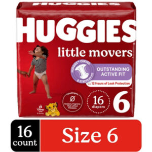 Huggies Little Movers Baby Diapers Size 6 (35 lbs) - 16 Count
