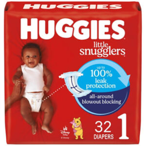 Huggies Little Snugglers Baby Diapers Size 1 (8-14 lbs) - 32 Count
