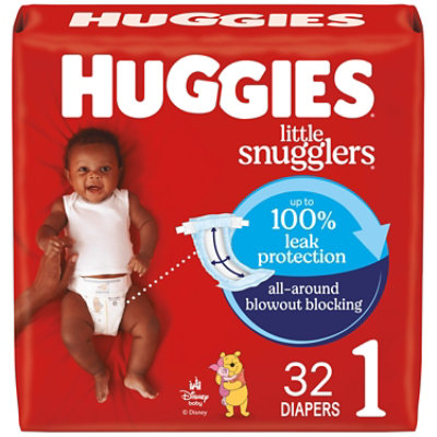 Huggies Little Snugglers Baby Diapers Size 1 (8-14 lbs) - 32 Count