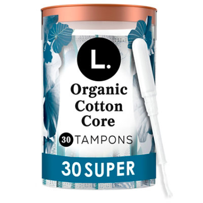L. Organic Cotton Compact Tampons Super Absorbency - 30 Count