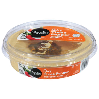 Signature Select/Cafe Hummus Topped Spicy Three Pepper - 10 Oz