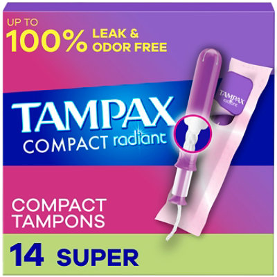 Tampax Pocket Radiant Tampons Super Absorbency Unscented - 14 Count