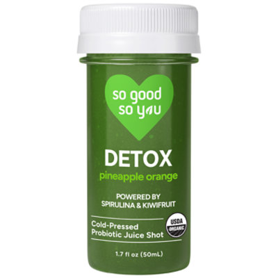 So Good So You Organic Detox Pineapple Orange Probiotic Juice Shot - 1.7 Fl. Oz.
