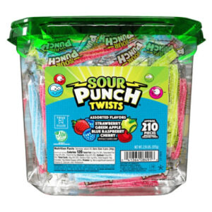 Sour Punch Twists Individual Wrapped Candy Assorted Jar - 2.59 Lb