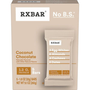 RXBAR Protein Bars Coconut Chocolate 12g Protein 5 Count - 9.1 Oz