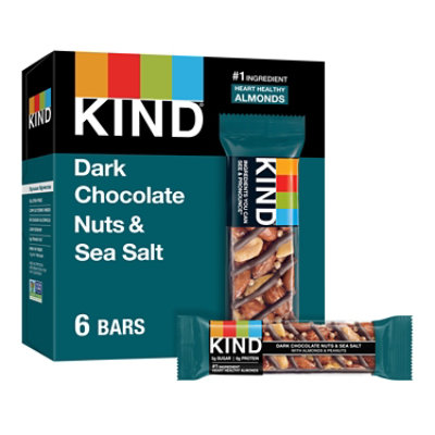 KIND Dark Chocolate Nuts & Sea Salt Gluten Free Snack Bars - 6-1.4 Oz