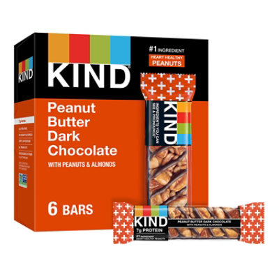 KIND Peanut Butter Dark Chocolate Gluten Free Snack Bars Value Pack - 6-1.4 Oz