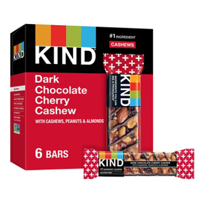 KIND Dark Chocolate Cherry Cashew Gluten Free Snack Bar - 6-1.4 Oz