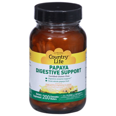 Country Life Papaya Digestive Support - 200 Count