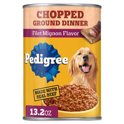 Pedigree Chopped Ground Dinner Filet Mignon Flavor Adult Canned Soft Wet Dog Food - 13.2 Oz