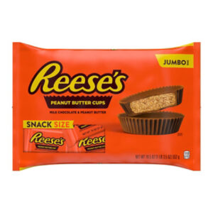 REESE'S Milk Chocolate Snack Size Peanut Butter Cups Candy Jumbo Bag - 19.5 Oz