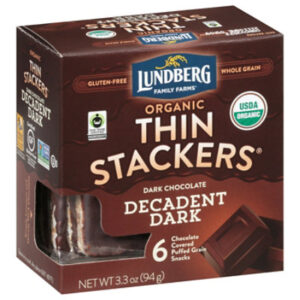 Lundberg Family Farms Organic Dark Chocoalte Thin Stackers - 3.3 Oz