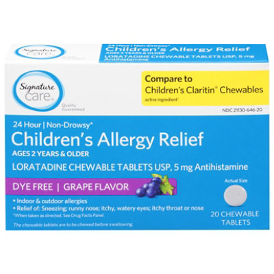 Signature Select/Care Allergy Relief Child Grape Chewable Tab - 20 Count