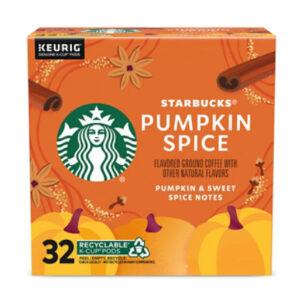 Starbucks 100% Arabica Naturally Flavored Pumpkin Spice K Cup Coffee Pods Box 32 Count - Each