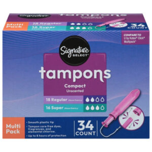 Signature Select/Care Compact Tampons Multipack - 34 Count