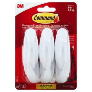 3M Command Designer Hooks Medium White Multi Pack - 6 Count