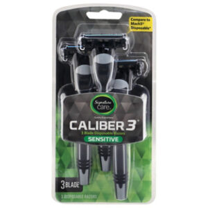 Signature Select/Care Razors Disposable Mens 3 Blade Sensitive - 3 Count