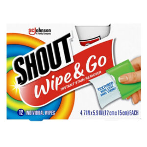 Shout Wipe And Go Instant Stain Remover Wipe - 12 Count